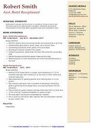 Receptionist resume template 8 free word pdf document download. Hotel Receptionist Resume Samples Qwikresume