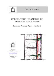 Pdf Calculation Examples Of Thermal Insulation Technical Working Paper Number 2