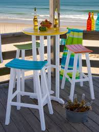 Polywood Contempo Recycled Plastic 4 Piece Saddle Bar Stool Set Saddle Bar Stools Outdoor Tables And Chairs Bar Stools