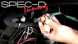 I noticed that coming out of the light bulb are a purple wire, a black and (yellow i think) and a green. Specdtuning Installation Video Led Tail Lights Wiring Installation Guide Youtube