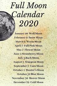 Full Moon Calendar 2020 Moon Calendar Moon Horoscope Moon Astrology
