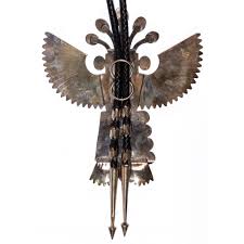 Jerry Roan Sterling Silver Kachina Bolo Tie