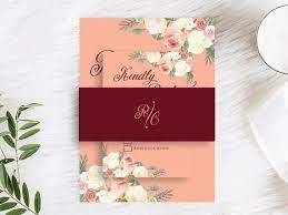 Coral Wedding Invitation Set Coral And Burgundy Blush Peach Ivory Floral Invite Rsvp Detai Fun Wedding Invitations Music Themed Wedding Wedding Invitation Sets