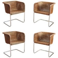 Harvey Probber Wicker And Chrome Dining Chairs Wicker Dining Chairs Desk And Chair Set Dining Chairs