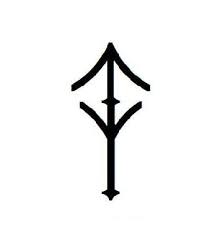 Tyr tiwaz rune decorated with knotwork and tyr s signature weapon the sword tyr was the original. A Bind Rune Combining The Tyr And Algiz Runes Bind Rune Information Norse Runes Viking Runes Runes