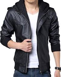 Wantdo Men S Fashion Zipper Faux Jackets Pu Leather Jackets With Hoodie Leather Jacket With Hood Cafe Racer Leather Jacket Leather Hoodie