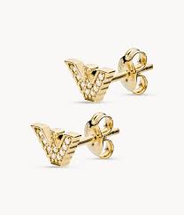 Find the perfect gift for that special someone in your life. Emporio Armani Eagle Logo Gold Tone Sterling Silver Stud Earrings Eg3423710 Watch Station