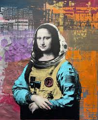 Mona Lisa Astronaut by Mykola Kuryliuk (2023) : Painting Acrylic on Canvas  - SINGULART