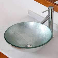 tempered glass bathroom vessel sink