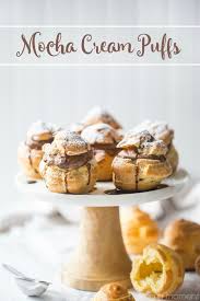Mocha Cream Puffs Wow What A Treat The Pate A Choux Came Out Perfectly Puffed And Golden And That Fluffy Filling Had Cream Puff Recipe Desserts Cream Puffs