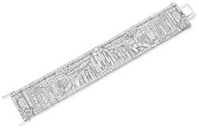 Also From The April 12th Auction A Platinum Art Deco Bracelet Set With Round And Baguette Diamonds Circa 1930 Art Deco Bracelet Art Deco Jewelry Deco Jewelry