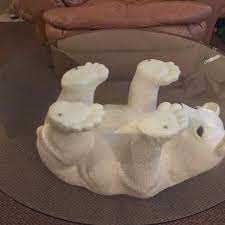 Quality new & used furniture from vintage to glass top display 1/2 barrel coffee table recovered bear paws cast iron feet, made from half of a whisky barrel. Find More Polar Bear Coffee Table For Sale At Up To 90 Off