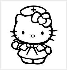 Sekalipun tubuhnya adalah hello kitty, namun postur dan bentuknya seolah bukan hello kitty. Hello Kitty Gambar Mewarna Kartun Mari Mewarnai