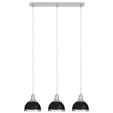 Mini chandelier crystal ceiling lighting semi flush mount ceiling light fixture modern crystal pendant light for kitchen island dining room bedroom hallway,e26/e27 base, chrome. Jasper Black Shade Chrome Pendant Light Homebase