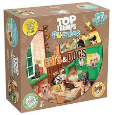 Puzzle one colour at a time, or ramp up the difficulty level by starting with the hands Top Trumps Cats Dogs 100 Piece Jigsaw Puzzle The Works