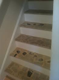 Saw Brown Paper Floors And Thought How About Book Paper Stairs I Think They Turned Out Rather Well With Images Diy Flooring House Makeovers Bath Remodel