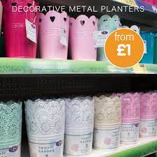 An attractive addition to any. B M Stores On Twitter These Decorative Metal Planters Are A Brilliant Way To Add Some Pastel Charm To Your Garden Tip We Ve Even Seen Them Used As Makeup Brush Holders Too