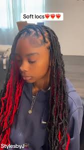 Red and black soft locs❤️ #fyp #softlocs #colorlocs #hairtoks #okcstylist  #trendingstyles #foryoupage