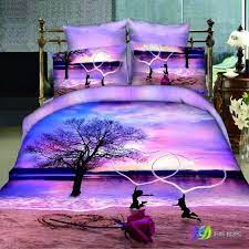 Standard king size beds and queen size beds differ in width but not in length. Fashion Home Textile Sets Lake Sunset Lovers Rose 3d Beach Bedding Set Light Purple Duvet Cover Queen Cotton Bedsheet Bedclothes Beach Bedding Set Bedding Setfashion Bedding Sets Aliexpress