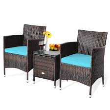 3 Piece Patio Furniture Set Outdoor Wicker Rattan Set In 2020 Patio Furniture Sets Durable Chairs Wicker Furniture