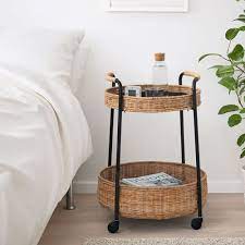 lubban tekerlekli yan sehpa rattan antrasit ikea oturma odalari ikea finds rattan furniture serving cart