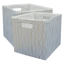 What is the price range for fabric cube storage bins? Better Homes Gardens Fabric Cube Storage Bins 12 75 X 12 75 Set Of 2 Gold Ivory Walmart Com Walmart Com