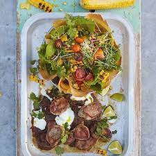 Jerk Pork Grilled Corn Crunchy Tortilla Salad Jerk Pork Tortilla Salad Recipe Jamie S 15 Minute Meals