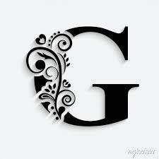 Abstract gradient linear monogram letter g logo icon design modern minimal style illustration. Letter G Black Flower Alphabet Beautiful Capital Letters With Wall Stickers Luxury Logotype Letter Myloview Com