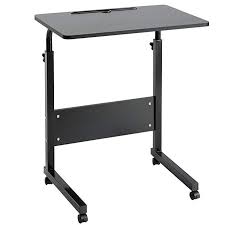 Doeworks Bedside Computer Table Adjustable Laptop Stand Portable Cart Tray Side Table Black Review Computer Table Computer Stand For Desk Portable Desk