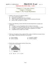 117_prac_final_sum13 Practi Ce Fi Nal Math 117 Statistics