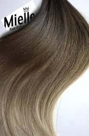 Light Ash Brown Balayage Weft Extensions Natural Wavy Human Hair Miellee Hair Company