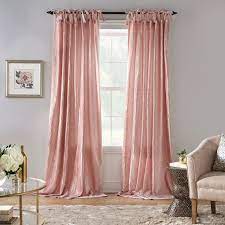 Korena Rustic Vogue Tie Top Crushed Velvet Window Curtain Panel 52 X 95 Blush Elrene Home Fashions In 2021 Elrene Home Fashions Velvet Curtains Bedroom Curtains