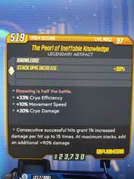PS4 Borderlands 3 - Level 57 (DLC 2) The Pearl of Ineffable Knowledge God  Roll!! | eBay
