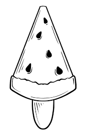 Watermelon Ice Cream Popsicle coloring page ♥ Online Free!