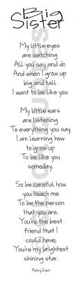 Big Sister Poem For Aria To Give To Sydney Sister Quotes Quotes Words