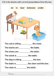 Illustration About Fill In The Blanks With Correct Prepositions Preposition Workshe Preposition Worksheets English Grammar For Kids Learning English For Kids