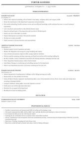 bakery manager resume sample mintresume