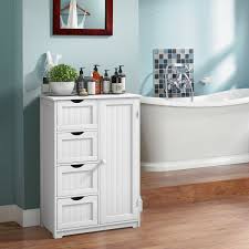 They free up valuable floor space (essential during that morning rush), keep essentials nice and tidy, and also keep them hidden from view. White Wooden Bathroom Floor Cabinet Storage Cupboard 2 Shelves Free Standing Cabinets Cupboards Home Garden Worldenergy Ae