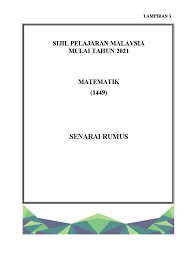 Rumus Matematik Spm 2021 Pdf