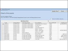 this is how chart of accounts appear for administrators in