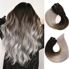 Here are 7 celebrities who have pulled off silver hair to inspire you to make a change in 2019. Amazon Com Clip In Hair Extensions Human Hair Ombre Hair Natural Black Fading To Silver Gray Brazilian Hair 120g 7pcs Per Set Remy Hair Full Head Silky Straight Human Hair Clip In