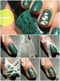 Diy Christmas Tree Nail Art Instruction Diy Christmas Nail Art Ideas Nailart Fbloggers Christmas Nail Designs Easy Christmas Nails Diy Nail Designs Easy Diy