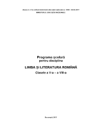 Programa Gimnaziu 2017 Limba Si Literatura Romana Materna