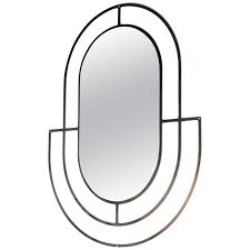 tribal mirror 2 0 in black steel and clear mirror made in canada by mtharu black steel mirror contemporary mirror
