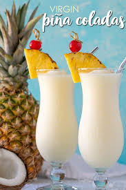 Virgin Pina Coladas Make Mine A Mocktail Recipe Pina Colada Frozen Drinks Homemade Drinks