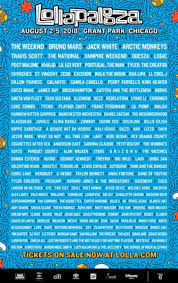 2020 wollen die veranstalter an . Lollapalooza Announces 2018 Lineup