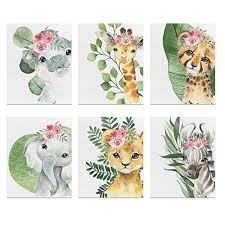 Check spelling or type a new query. Safari Animal Nursery Canvas Wall Art Watercolor Baby Animal Portraits Nursery Decor For Baby Girls Room Set Of 6 8x10 Prints Walmart Com Walmart Com