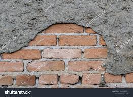 Brick Wall Broken Cement Putty Stock ...