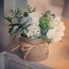 Hatbox Flowers Mothers Day Flower Arrangement Faux Flowers Artificial Flowers Flower Arrangements Simple Artificial Flower Arrangements Flower Arrangements Diy