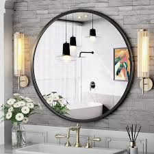Scifil 30 Inch Black Round Mirror